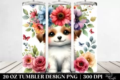 Flower Crown Puppy | 20 oz Tumbler Product Image 2