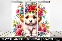 Flower Crown Puppy | 20 oz Tumbler Product Image 2