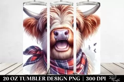 Highland Cow Bandana Goofy Smile Tumbler Product Image 2