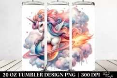 Baby Unicorn Riding Comet. 20 oz Tumbler Design Product Image 2