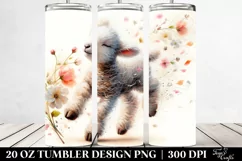 Lamb Tumbling with Spring Petals | 20 oz Tumbler Product Image 2