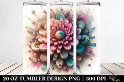 Abstract Pastel Stained Chrysanthemum | 20 oz Tumbler Product Image 2