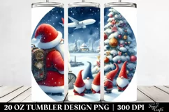Santa with Gnomes on Plane 20 Oz Tumbler Product Image 2