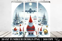 Santa with Gnomes on Plane 20 Oz Tumbler Product Image 2
