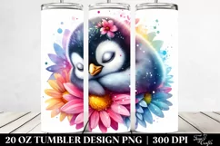 Colorful sleeping Baby Penguin | 20 Oz Tumbler Product Image 2