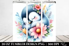 Colorful sleeping Baby Penguin | 20 Oz Tumbler Product Image 2
