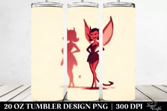 Retro Watercolor Evil Fairy Design | 20 oz Tumbler Product Image 2