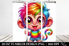 Colorful Cute Baby Monkey | 20 Oz Tumbler Product Image 2