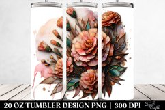 Detailed Wooden Small Stained Carnation 20 oz Tumbler Product Image 2