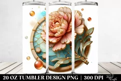 Detailed Wooden Small Stained Carnation 20 oz Tumbler Product Image 2