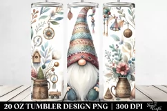 Washed Watercolor Boho Gnome | 20 oz Tumbler Product Image 2