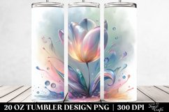 Shiny Tulip Watercolor Clipart, Transparent 20 Oz Tumbler Product Image 2