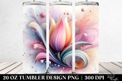 Shiny Tulip Watercolor Clipart, Transparent 20 Oz Tumbler Product Image 2