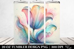 Shiny Tulip Watercolor Clipart, Transparent 20 Oz Tumbler Product Image 2