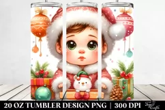 Watercolor Baby with Christmas Decorations 20 Oz Tumbler Product Image 2
