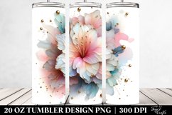 Shiny Azalea Watercolor Clipart, Transparent 20 Oz Tumbler Product Image 2
