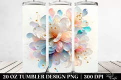 Shiny Azalea Watercolor Clipart, Transparent 20 Oz Tumbler Product Image 2