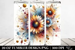 Colorful Sunflower Gold Abstract Tumbler Product Image 2