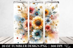 Colorful Sunflower Watercolor Tumbler Product Image 2