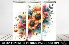 Colorful Abstract Sunflower Tumbler Product Image 2