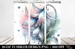 Abstract Glossy Snowdrop Tumbler | 20 oz Tumbler Product Image 2