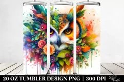 Abstract Vibrant Owl Plant Leaves Flowers. 20 Oz Tumbler Product Image 2