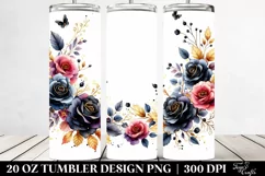 Colorful Black Roses Frame 20 Oz Tumbler Product Image 2