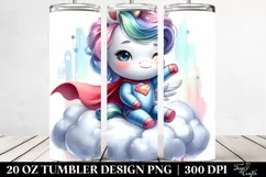Hero Posing Baby Unicorn Lofty Cloud 20 oz Tumbler Product Image 2
