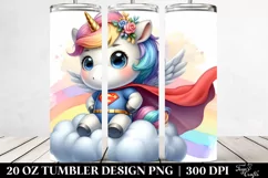 Hero Posing Baby Unicorn Lofty Cloud 20 oz Tumbler Product Image 2