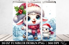 Excited Baby Lamb in Christmas Scene, Clipart 20 Oz Tumbler Product Image 2