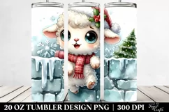 Cute Baby Lamb for Christmas Clipart, Transparent 20 Oz Product Image 2