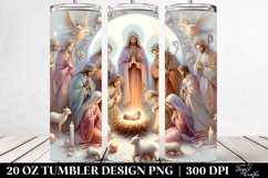 Pastel Nativity Scene Christmas Clipart, Transparent 20 Oz Product Image 2