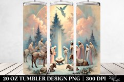 Pastel Nativity Scene Christmas Clipart, Transparent 20 Oz Product Image 2
