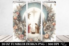 Pastel Nativity Scene Christmas Clipart, Transparent 20 Oz Product Image 2