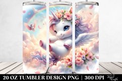 Cute Baby Unicorn Tumbling with Petals | 20 Oz Tumbler Product Image 2