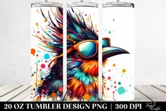 Vibrant Bird Sunglasses Paint Splashes. 20 Oz Tumbler Design Product Image 2