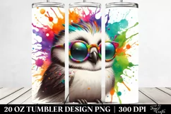 Vibrant Bird Sunglasses Paint Splashes. 20 Oz Tumbler Design Product Image 2