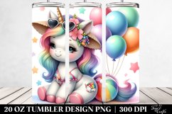 Baby Unicorn Balloons Tumbler Product Image 2