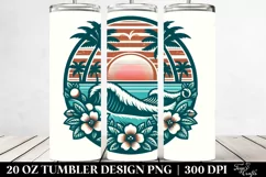 Retro Tropical Island Waves Tumbler Product Image 2