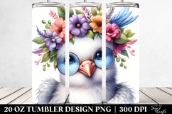 Cute Baby Dove with Floral Wreath 20 Oz Tumbler Product Image 2