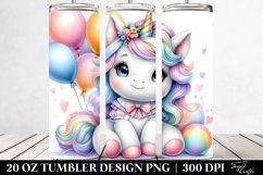 Baby Unicorn Balloons Tumbler Product Image 2