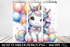Baby Unicorn Balloons Tumbler Product Image 2