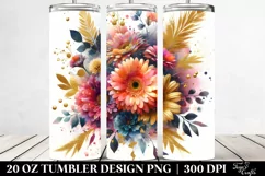 Vibrant Bouquet Gold Foil Tumbler Product Image 2