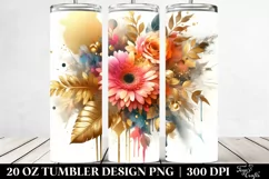 Vibrant Bouquet Gold Foil Tumbler Product Image 2