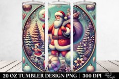 Santa Near Christmas Tree Clipart, Transparent 20 Oz Tumbler Product Image 2