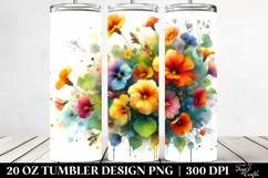 Abstract Colorful Bouquet Nasturtium 20 oz Tumbler Product Image 2
