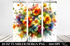 Abstract Colorful Bouquet Nasturtium 20 oz Tumbler Product Image 2
