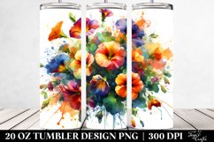Abstract Colorful Bouquet Nasturtium 20 oz Tumbler Product Image 2