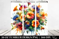 Abstract Colorful Bouquet Nasturtium 20 oz Tumbler Product Image 2