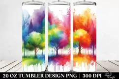 Colorful Watercolor Rainbow Trees | 20 oz Tumbler Product Image 2
